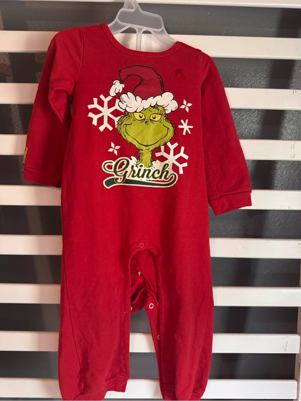 Grinch Red Holiday One-Piece Bodysuit for Kids